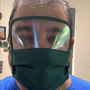 Reusable face mask with shield